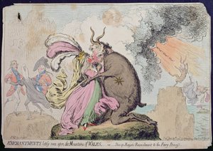 Enchantements récemment vus sur la montagne du Pays de Galles, ou la réconciliation de Shon-ap-Morgan avec la princesse des fées, publié par Hannah Humphrey en 1796