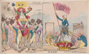 France Liberté, Grande-Bretagne Esclavage, pub. 1789 - James Gillray