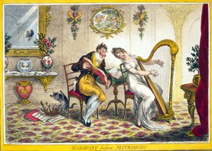Harmonie avant le mariage, pub. Hannah Humphrey, 25 octobre 1805 (gravure en couleur)