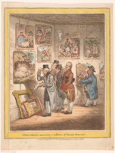 Connaisseurs examinant des peintures de George Morland