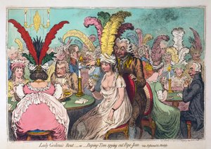 La déroute de Lady Godina ou le voyeur espionnant le pape Jeanne, pub. 1796 (gravure coloriée à la main)