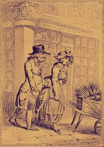 Lord Sandwich prêtant attention à une vendeuse de fleurs - James Gillray