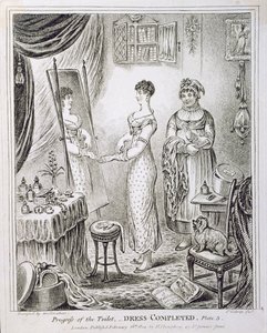Progression de la toilette, ou habillage terminé, publié par Hannah Humphrey en 1810