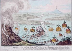 Les pommes et les crottins de cheval, ou Buonaparte parmi les Golden Pippins - James Gillray