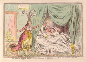 Le contrebandier de Jersey détecté, ou bonne cause de séparation, les vœux de mariage sont faux comme les serments des dés - James Gillray