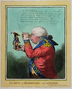 Le Roi de Brobdingnag et Gulliver, publié par Hannah Humphrey en 1803