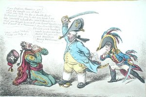 Le ministre magnanime châtiant la perfidie prussienne, publié par Hannah Humphrey en 1806
