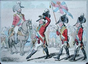 Le salut, ou la parade, publié par Hannah Humphrey en 1797 - James Gillray