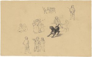 Chien Aboyant et Études pour "Entraînement de la Milice"