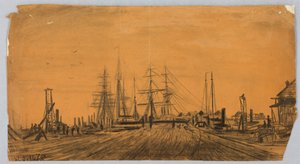 Chantier naval et quai - James Henry Moser