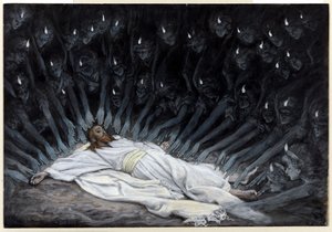 Les anges vinrent et le servirent, illustration de La Vie du Christ, c.1886-94