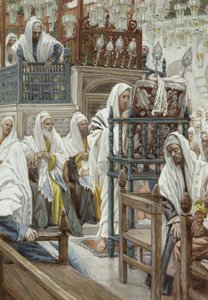 Jésus déroule le livre dans la synagogue, illustration pour La Vie du Christ, c.1886-96