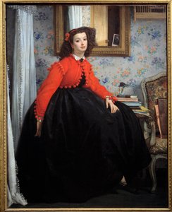 Portrait en pied de Mademoiselle L. L., ou jeune fille en veste rouge - James Jacques Joseph Tissot