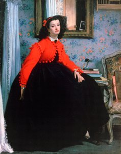 Portrait de Mlle L L, Jeune Femme en Veste Rouge, 1864