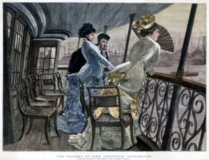 La galerie du H M S Calcutta, Portsmouth, c1850-1900 - James Jacques Joseph Tissot