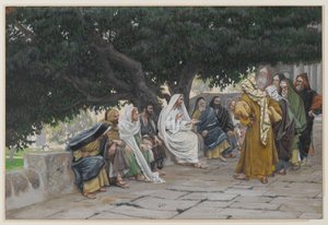 Les pharisiens et les sadducéens viennent tenter Jésus, illustration de La vie de notre Seigneur Jésus-Christ, 1886-94