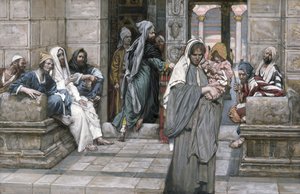 La Pièce de la veuve, illustration pour La Vie du Christ