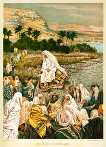 Jésus enseignant sur le rivage - Saint Marc - Bible - James Jacques Joseph after Tissot