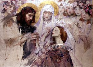 Christ bénissant une jeune femme - James Jebusa Shannon
