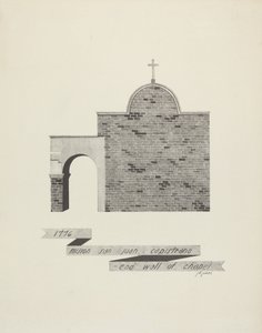 Mission San Juan Capistrano - Fin du mur de la chapelle