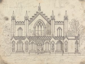 Dessin préparatoire pour le Design 14, Planche 11 pour Une collection de designs pour des retraites rurales