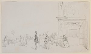 Un groupe de figures sur une esplanade - James Abbott McNeill Whistler
