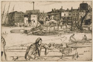 Black Lion Wharf, de la série Thames Set (Une série de seize gravures de scènes sur la Tamise et autres sujets)