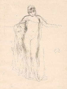Modèle drapé, debout