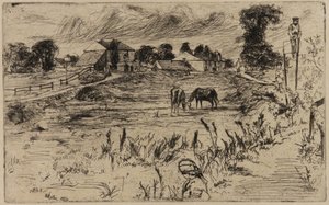 Paysage avec chevaux