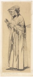 Vieille femme avec châle et bonnet