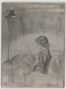 Lecture à la lumière de la lampe - James Abbott McNeill Whistler