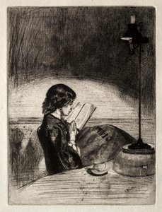 Lecture à la lueur des lampes