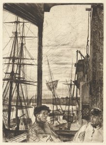 Rotherhithe (Wapping), de la série de seize eaux-fortes de scènes sur la Tamise et d