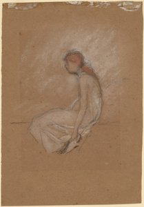 Femme assise aux cheveux roux