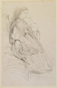 Femme assise, fumant