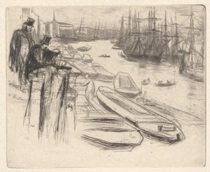 « La petite piscine », tirée de la série « La Tamise » (série de seize gravures représentant des scènes sur la Tamise et d