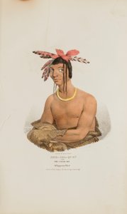 MISH-SHA-QUAT ou le ciel clair ; un chef Chippeway, tiré du Portfolio autochtone - James Otto Lewis