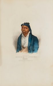 MO-WAN-ZA ou Le Petit Loup ; un chef de Miami, tiré du Portfolio autochtone - James Otto Lewis