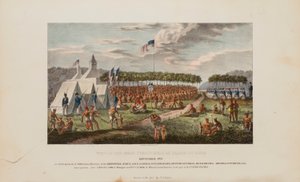 Vue du grand traité tenu à Prairie Du Chien, septembre 1825, extrait du Portfolio autochtone