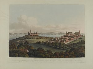 Danemark 1807 : Le siège de Copenhague, gravé par Robert Pollard (1792-1867) et Joseph Constantine Stadler (1780-1812) publié en 1807 (aquatinte colorée) - James Pattison Cockburn