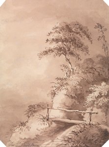 Passerelle sur un ruisseau vallonné