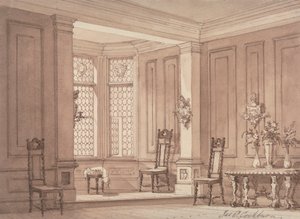 Salle dans un manoir gothique - James Pattison Cockburn