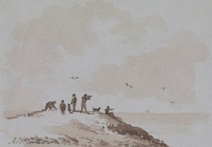 Observateurs sur une colline surplombant la mer - James Pattison Cockburn
