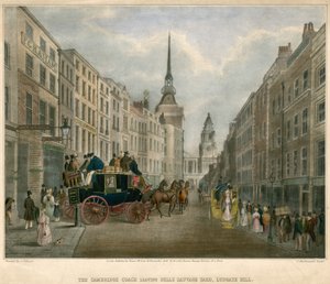 Le carrosse de Cambridge quittant Belle Sauvage Yard, Ludgate Hill, Londres