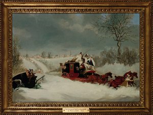 Le courrier de Liverpool dans une tempête de neige près de St. Albans, 1837