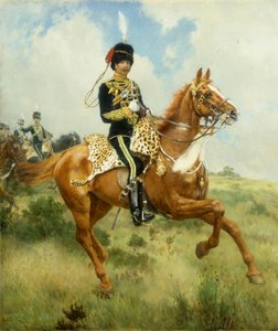 Portrait du Colonel A.G. Lucas, de la Cavalerie du Suffolk, à Cheval - James Prinsep Beadle