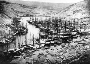 Port de Balaklava pendant la guerre de Crimée, vers 1855 - James Robertson