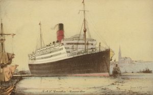 Paquebot Cunard RMS Carinthia (lithographie en couleur)