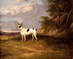 Un terrier dans un paysage - James Senior Clark