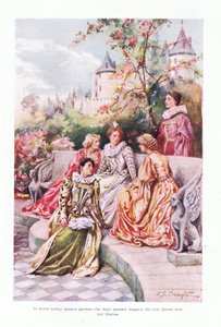 Dans un palais ensoleillé, les jours passaient heureusement pour la reine et ses aides - James Shaw Crompton